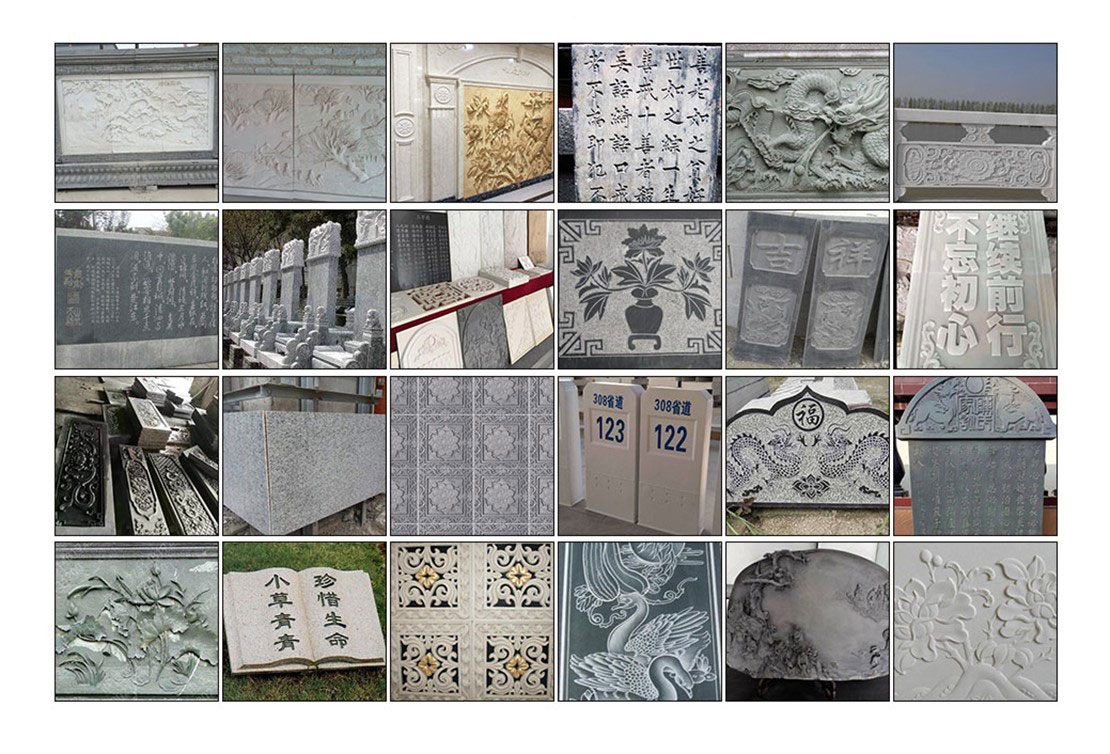 Campioni di elaborazione della macchina per incisione in pietra